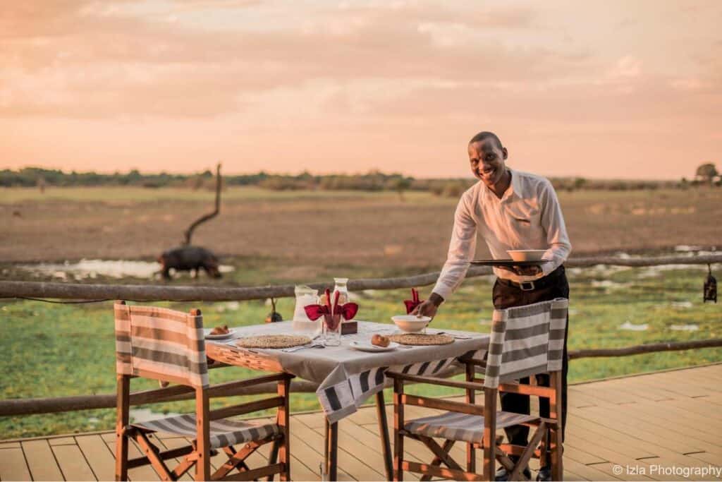 Waiter at the lodge